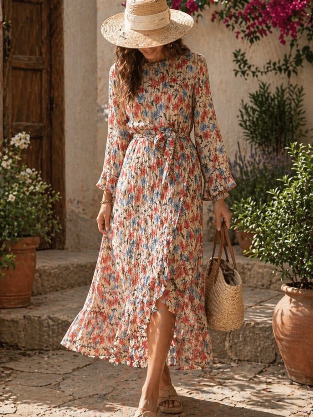 Munthe Know Foral Silk Blend High Low Dress Size 36